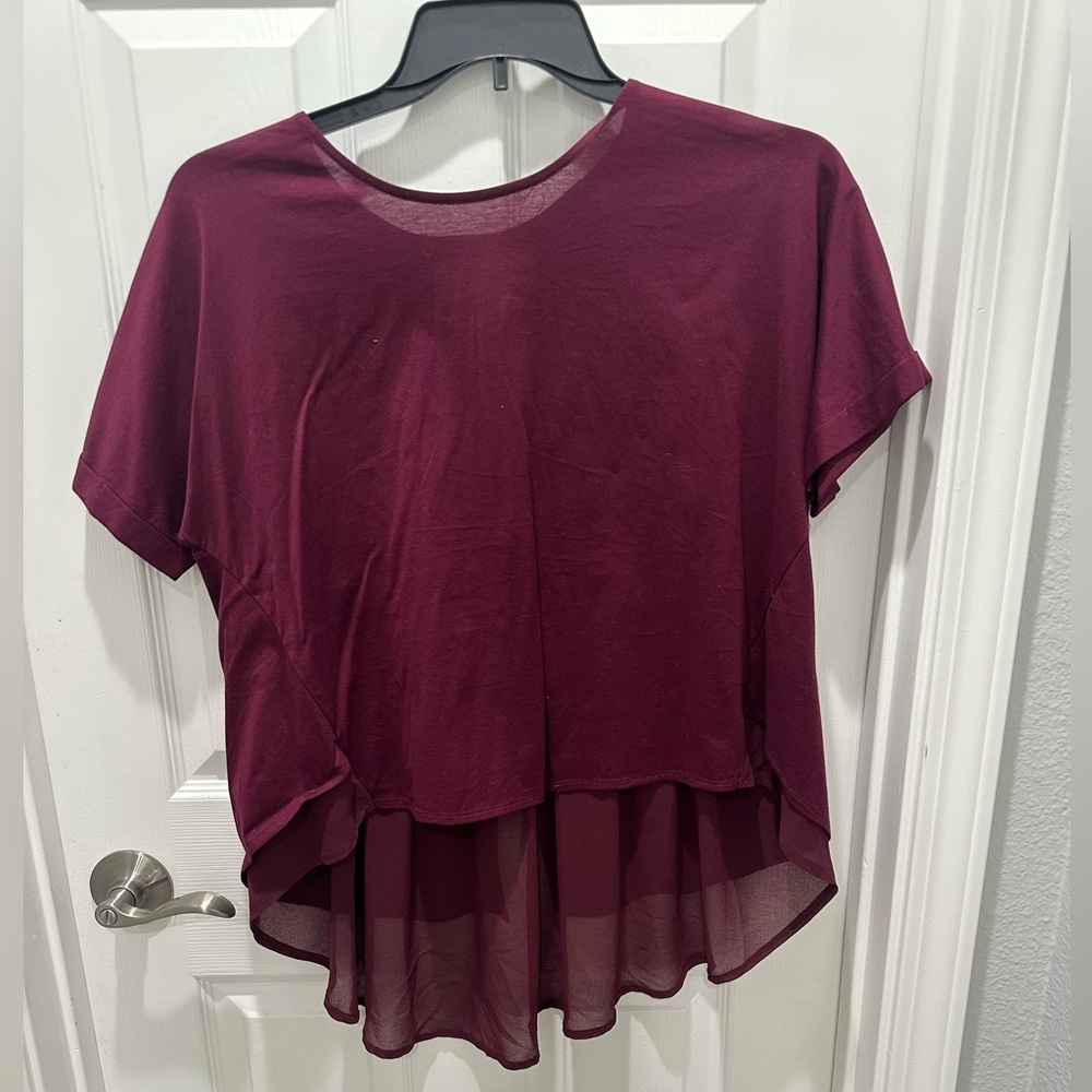 Anthropologie Eri + Ali Women's Burgundy Top